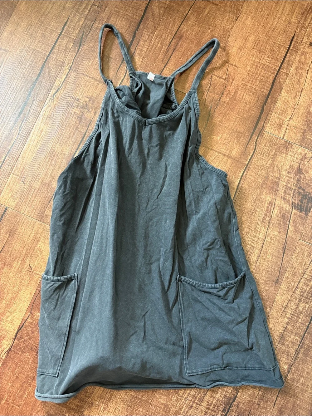 Free People Charcoal Black Pocket Tank Jumpsuit Romper